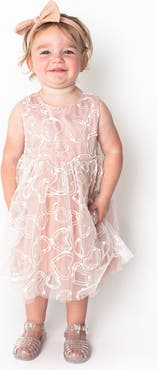 Popatu Embroidered Overlay Sleeveless Dress