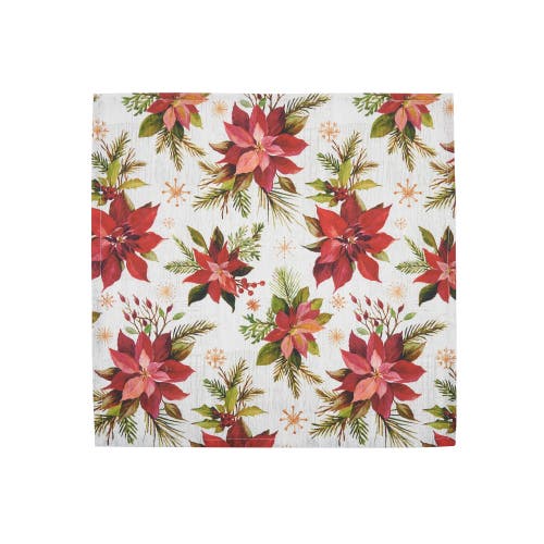 C & F Home C&f Home Poinsettia Christmas Napkins Set Of 6 In Red