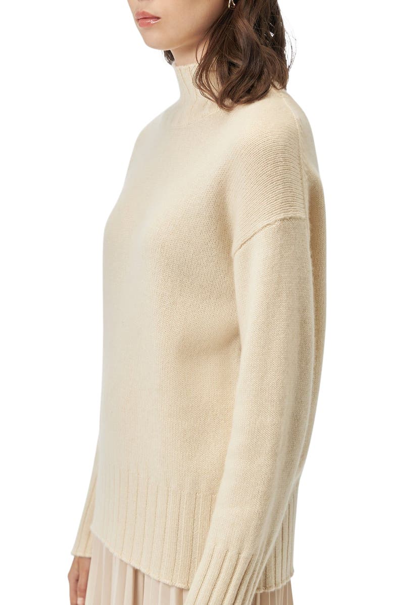 GOBI Mongolian Cashmere Relaxed-Fit Cashmere Turtleneck, Alternate, color, Off White
