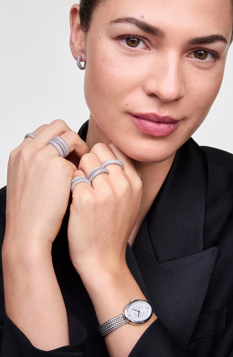 Daniel Wellington Juliette Braided Mesh Strap Watch, 20mm x 26mm, Alternate, color, Silver