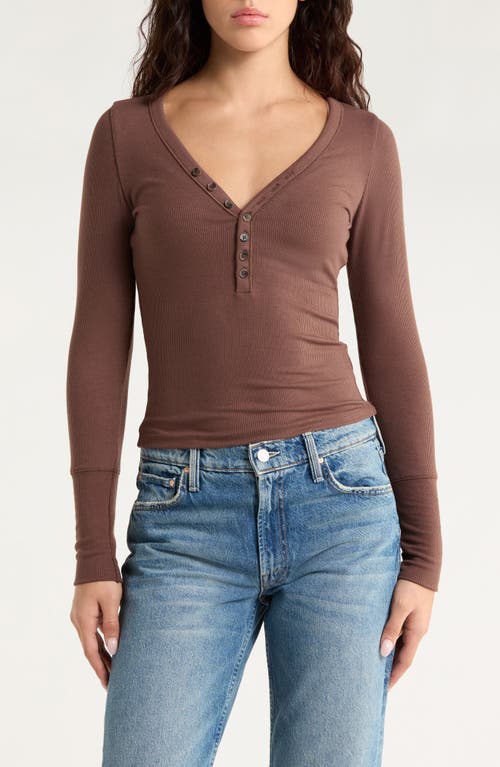 Pacsun Payton V-neck Henley In Brown