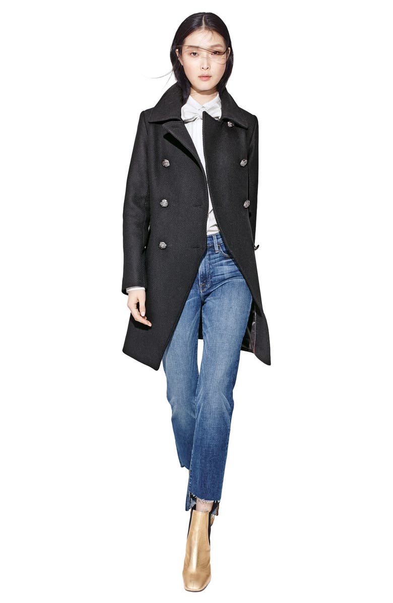 Trina Turk Wool Blend Military Coat, Alternate, color, 