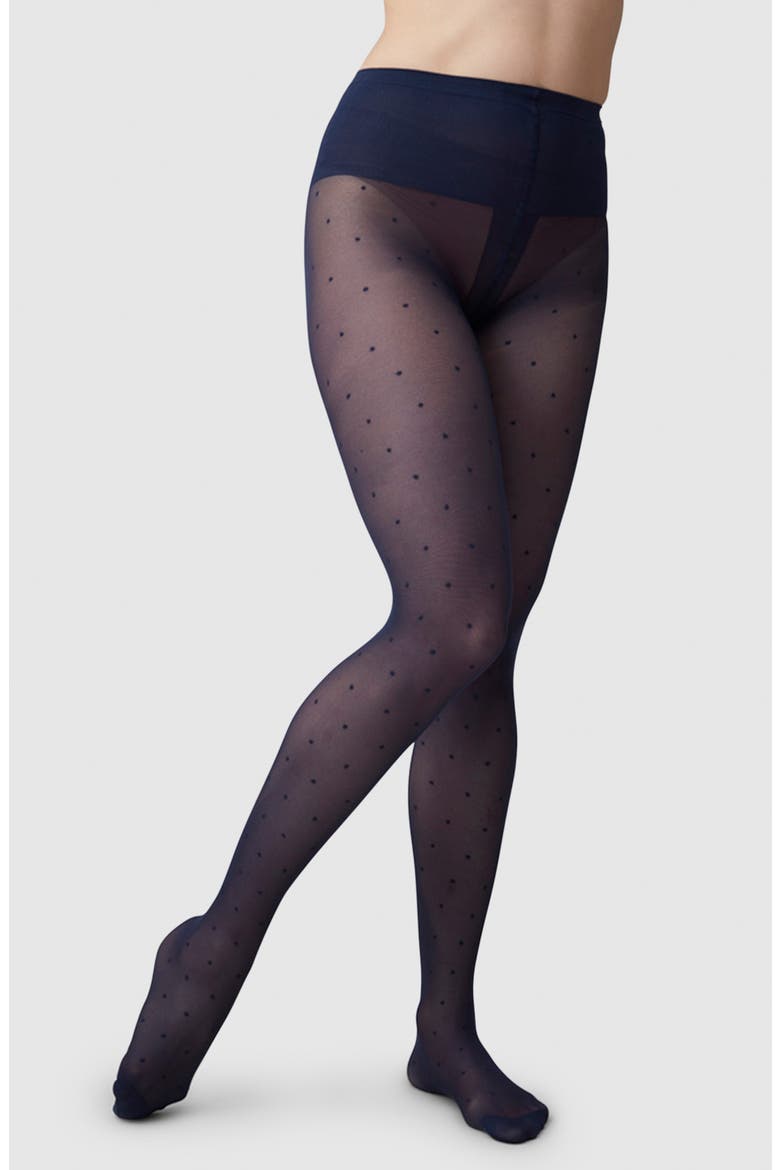 Doris Dot Tights, Alternate, color, NAVY