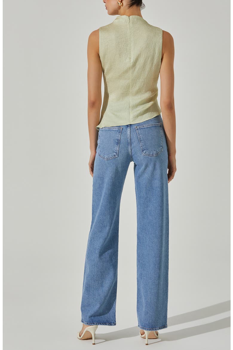 Texture Drape Satin Top, Alternate, color, CELERY