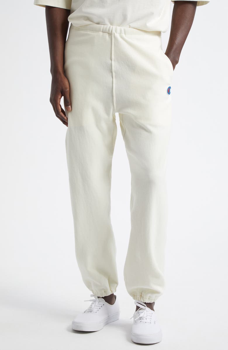 Undercover x Champion Reverse Weave<sup>®</sup> Cotton Fleece Sweatpants, Main, color, Ivory