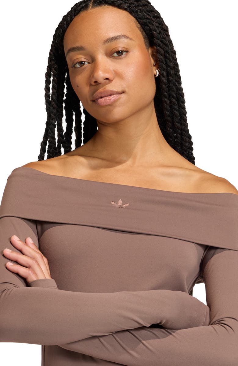 adidas Originals Essentials Off the Shoulder Long Sleeve Top, Alternate, color, 