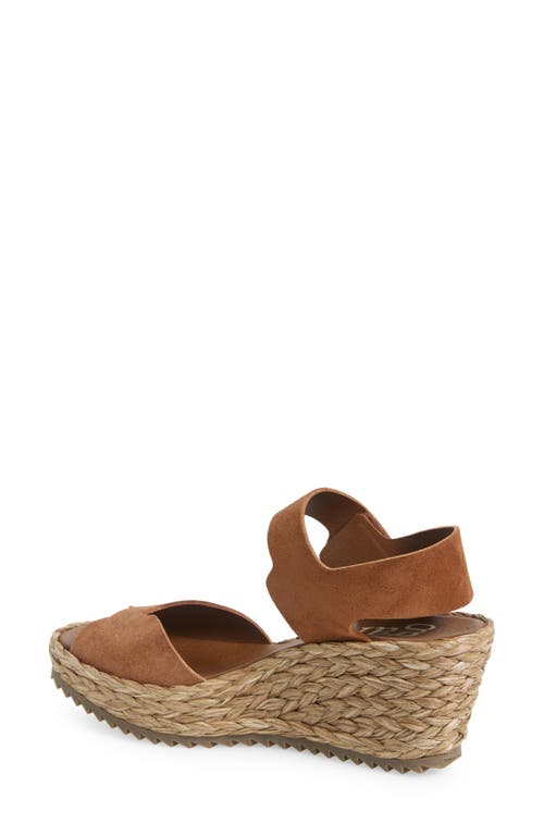 Shop Pedro Garcia Fama Ankle Strap Wedge Sandal In Hazelnut Castoro