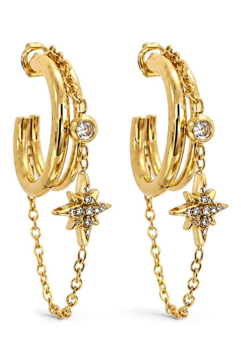 Celestial Chain Hoop Earrings, Main, color, GOLD
