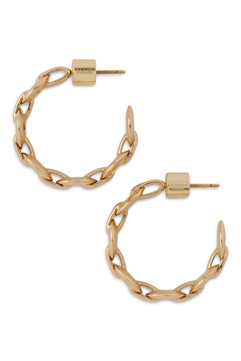 Circle Link Huggie Hoop Earrings (Nordstrom Exclusive), Main, color, YELLOW GOLD