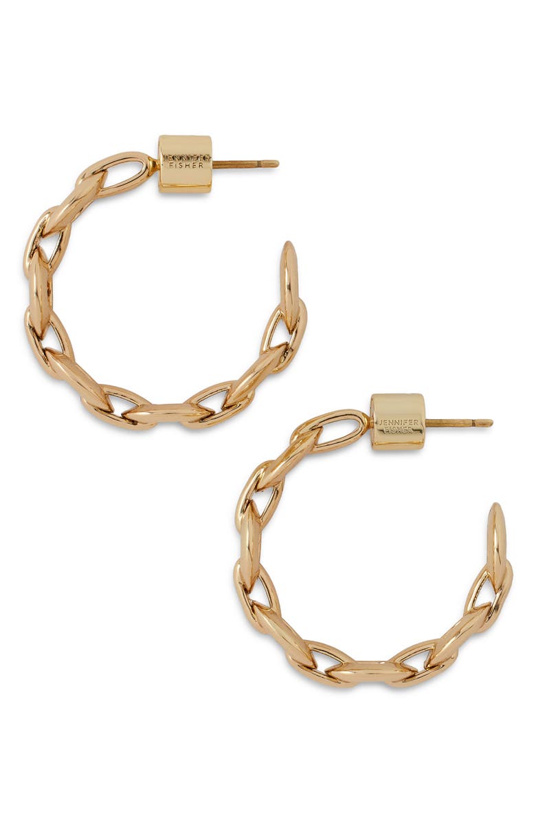 Jennifer Fisher Circle Link Huggie Hoop Earrings, Main, color, Yellow Gold