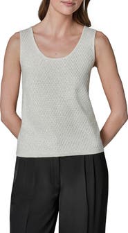 Donna Karan New York Novelty Sequin Scoop Neck Cotton Blend Camisole