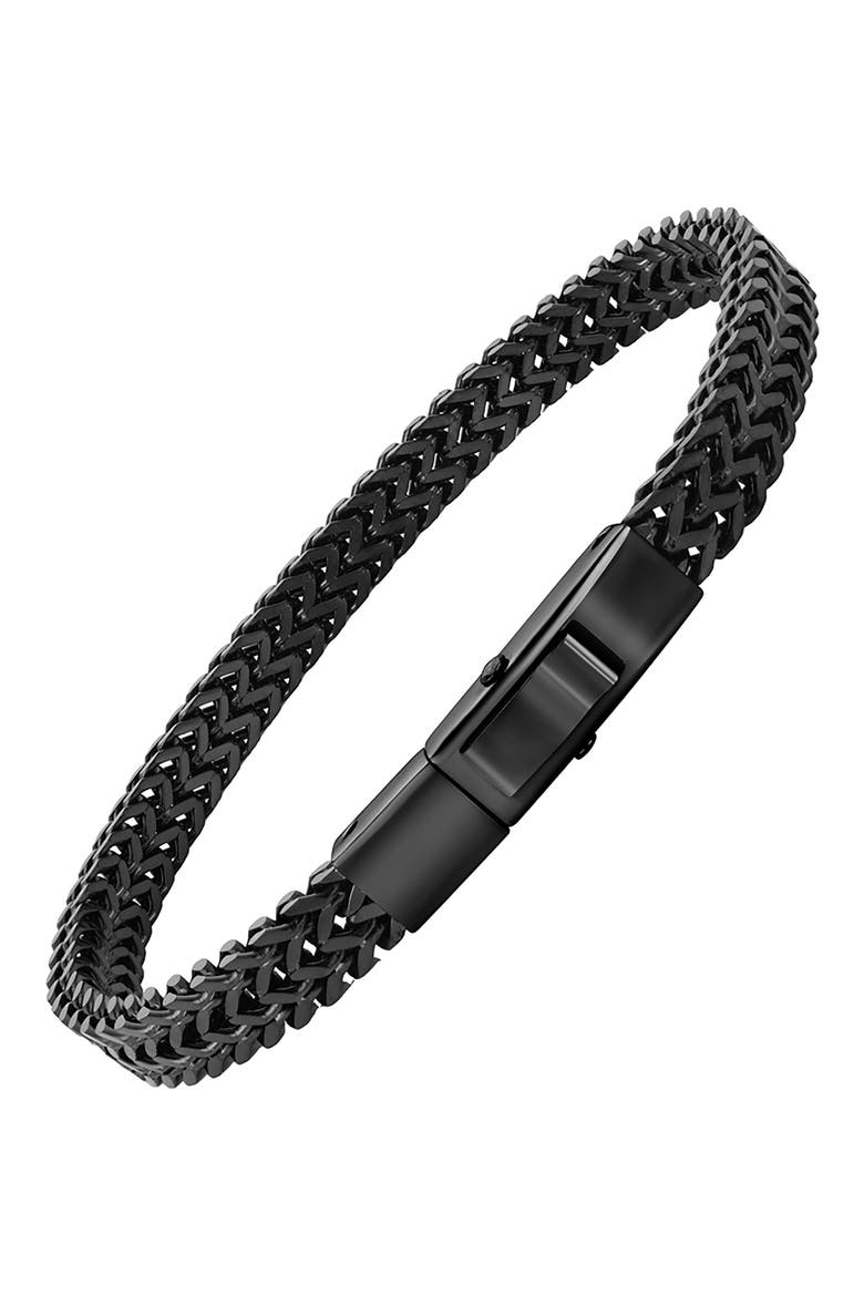 Men's Franco Chain Bracelet, Alternate, color, BLACK