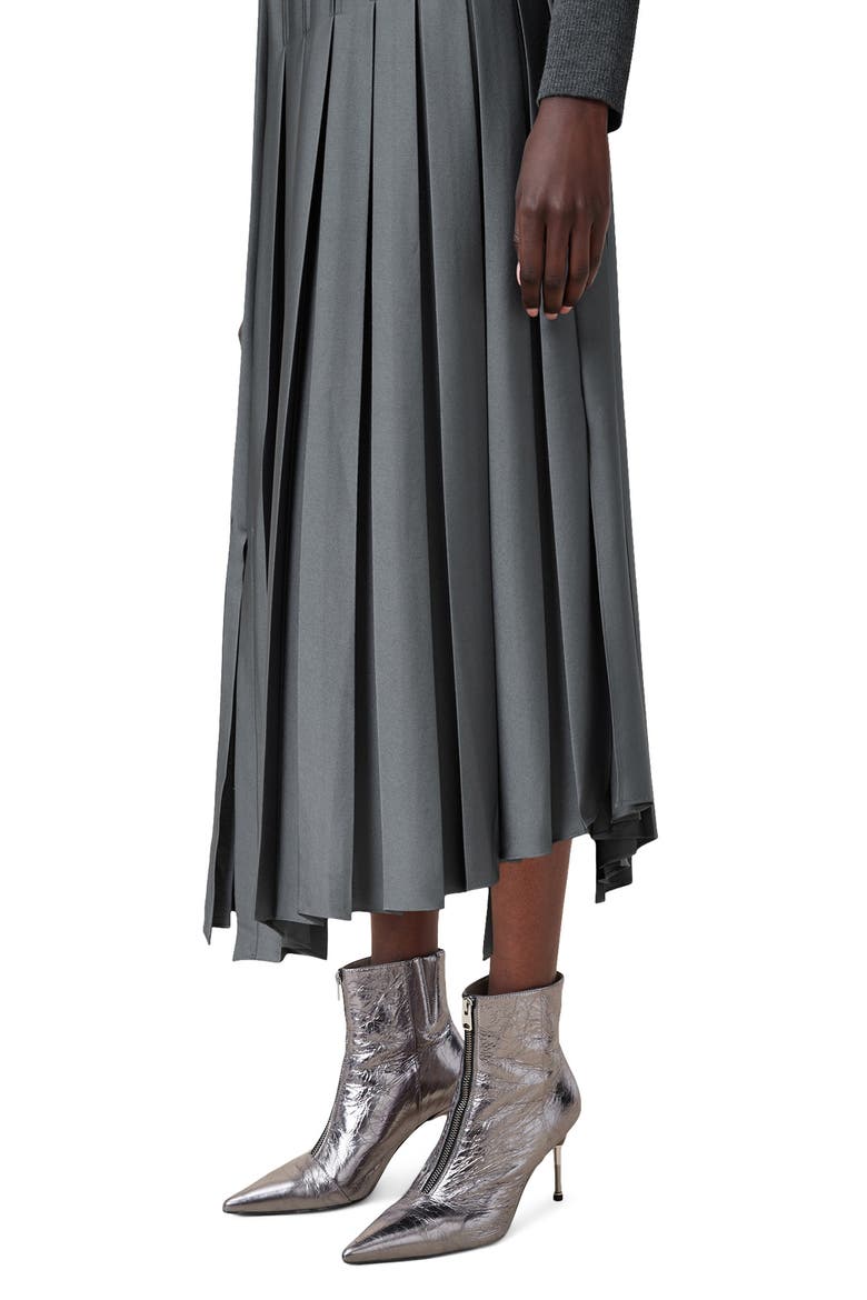 Adriana Asymmetric Pleated Dress and Sweater Set, Alternate, color, TURBULENCE GREY