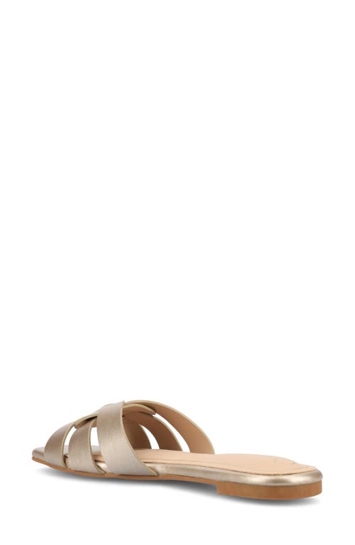 Journee Collection Journee Womens Arrina Wide Width Flat Sandals In Champagne