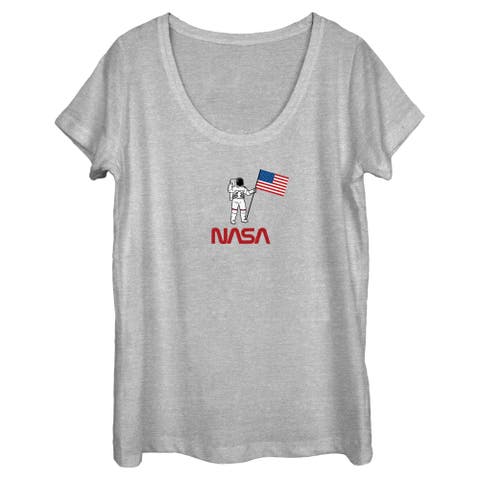 Women's NASA Astronaut Flag Logo  Graphic T-Shirt