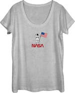 NASA Women's NASA Astronaut Flag Logo  Graphic T-Shirt
