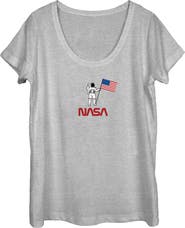 NASA Women's NASA Astronaut Flag Logo  Graphic T-Shirt