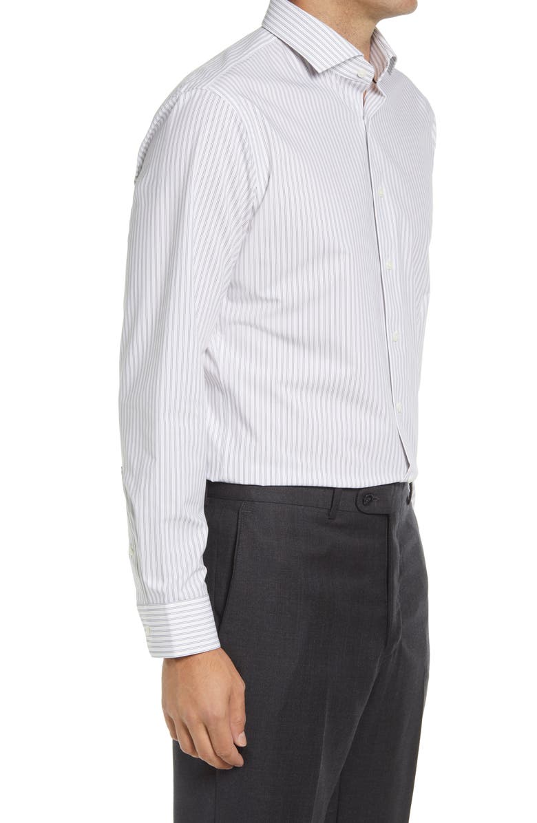 Nordstrom Tech Smart Trim Fit Non-Iron Stripe Dress Shirt, Alternate, color, 
