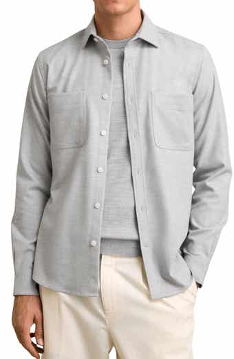 Reiss Parque Heathered Flannel Button-Up Shirt