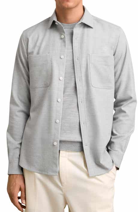 Reiss Parque Heathered Flannel Button-Up Shirt