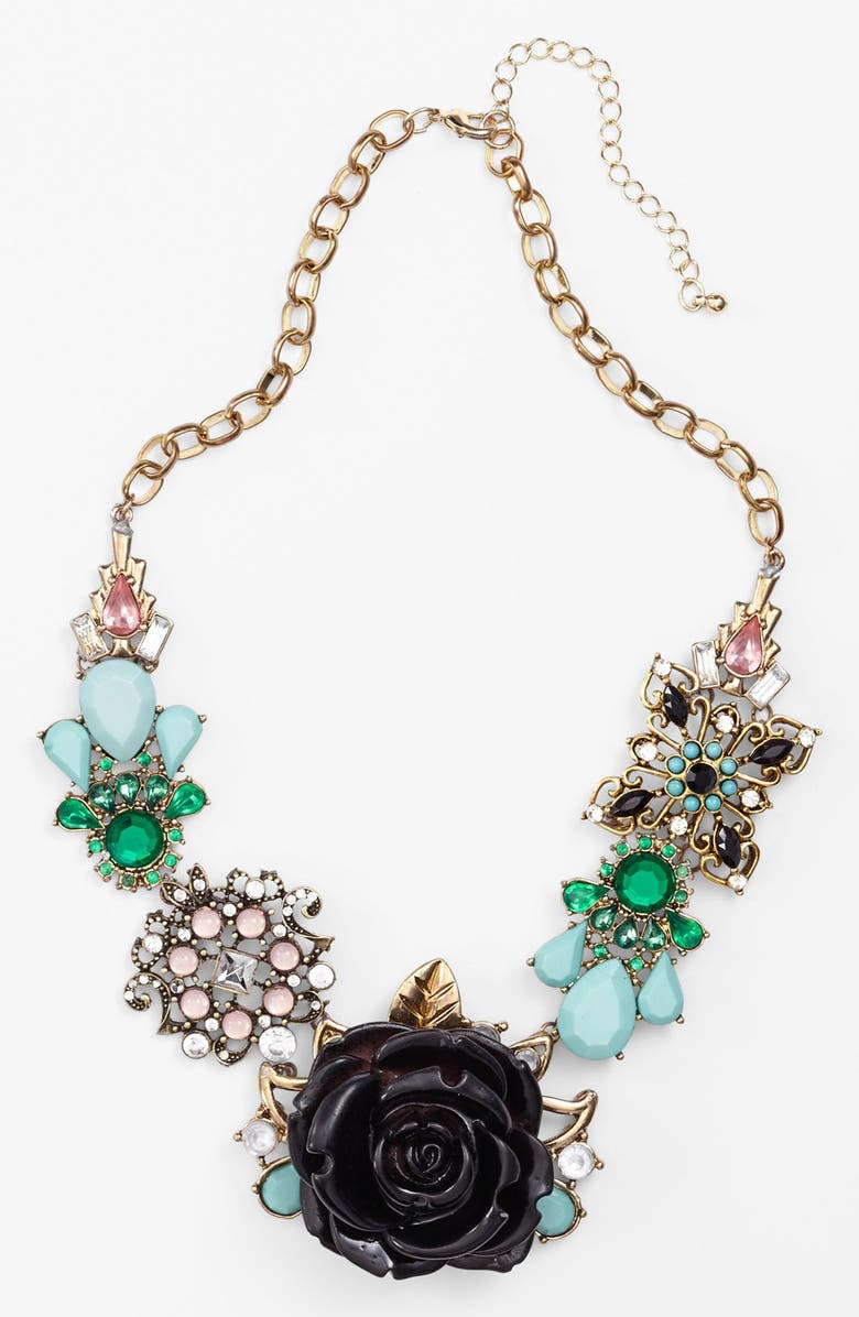 Spring Street Floral Statement Necklace, Main, color, 