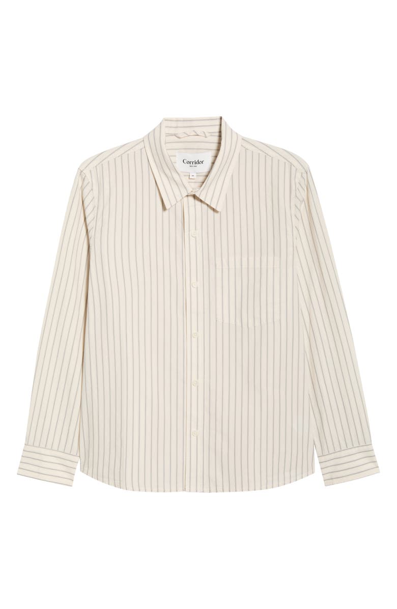 Corridor Stripe Cotton Poplin Button-Up Shirt, Alternate, color, Natural