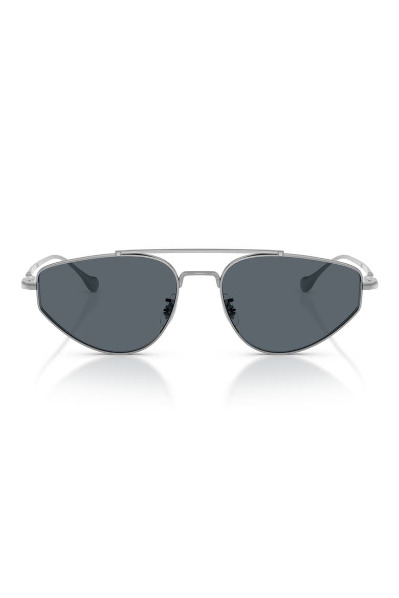 56mm Jil Sander Edition 5 Irregular Sunglasses, Main, color, SILVER / BLUE