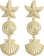 Panacea Seashell Linear Drop Earrings