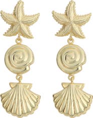 Panacea Seashell Linear Drop Earrings