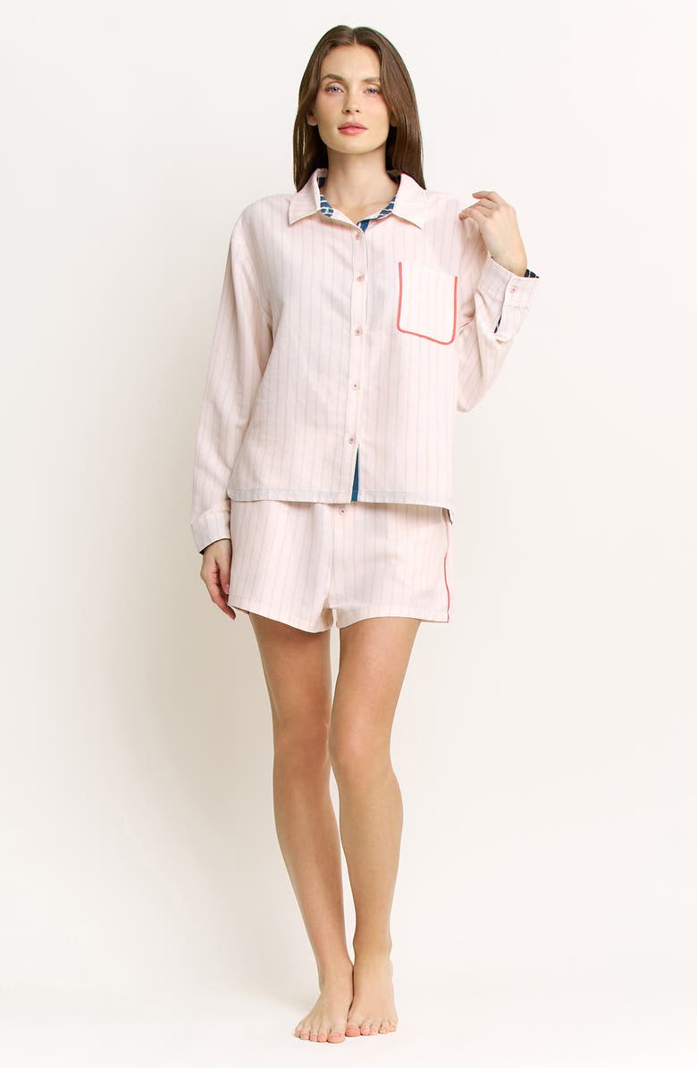 Honeydew Brunch Date Shorts, Alternate, color, Flora Stripe