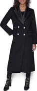 KARL LAGERFELD PARIS Tuxedo Wool Blend Longline Coat