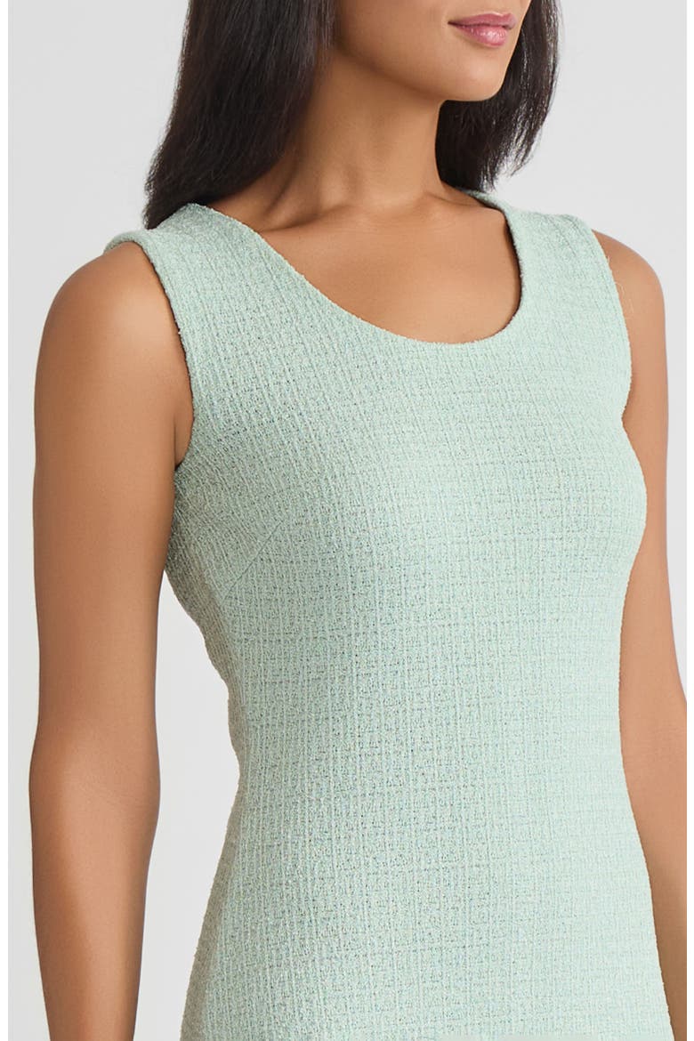 Tonal Fringe Trim Knit Sheath Dress, Alternate, color, Fresh Mint