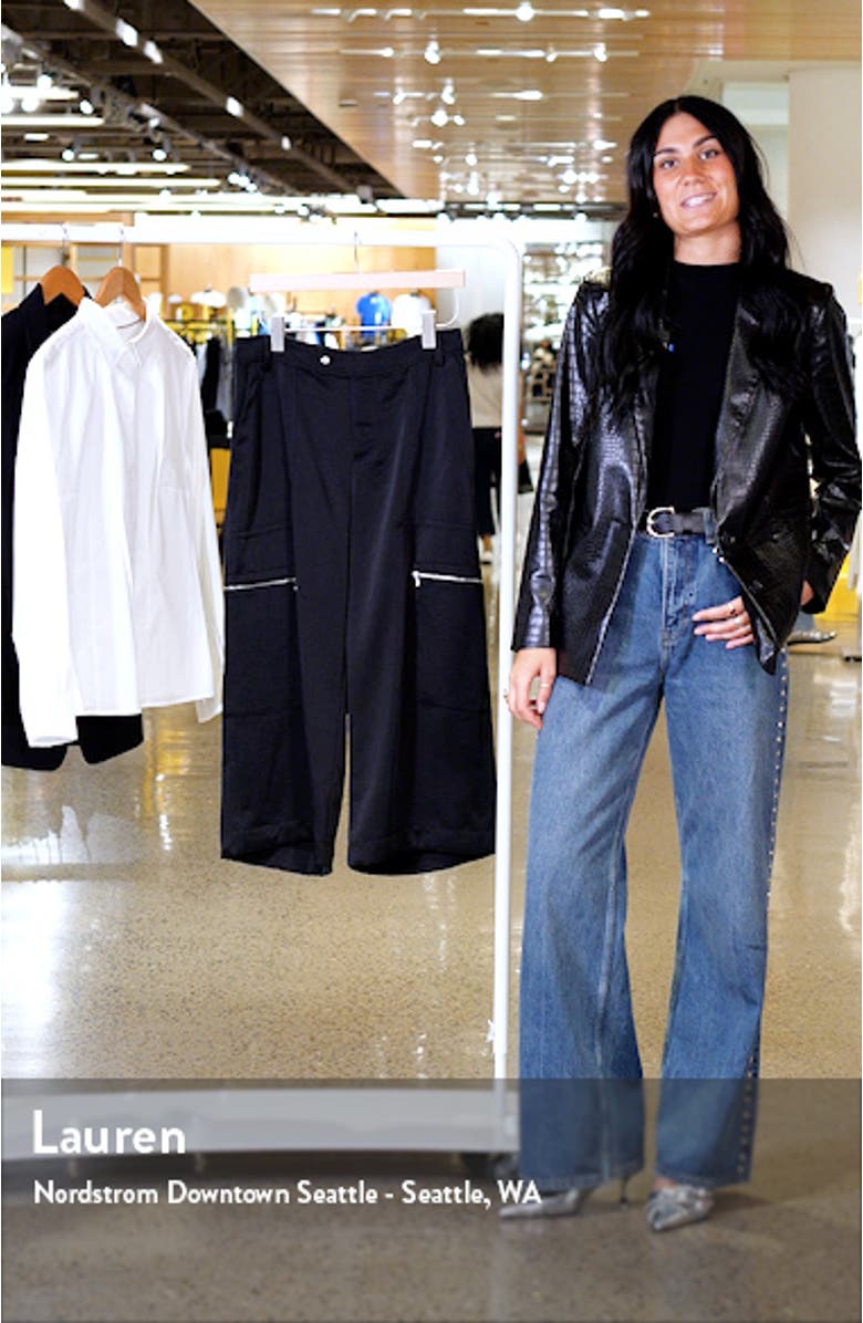 Satin Parachute Crop Wide Leg Pants, sales video thumbnail