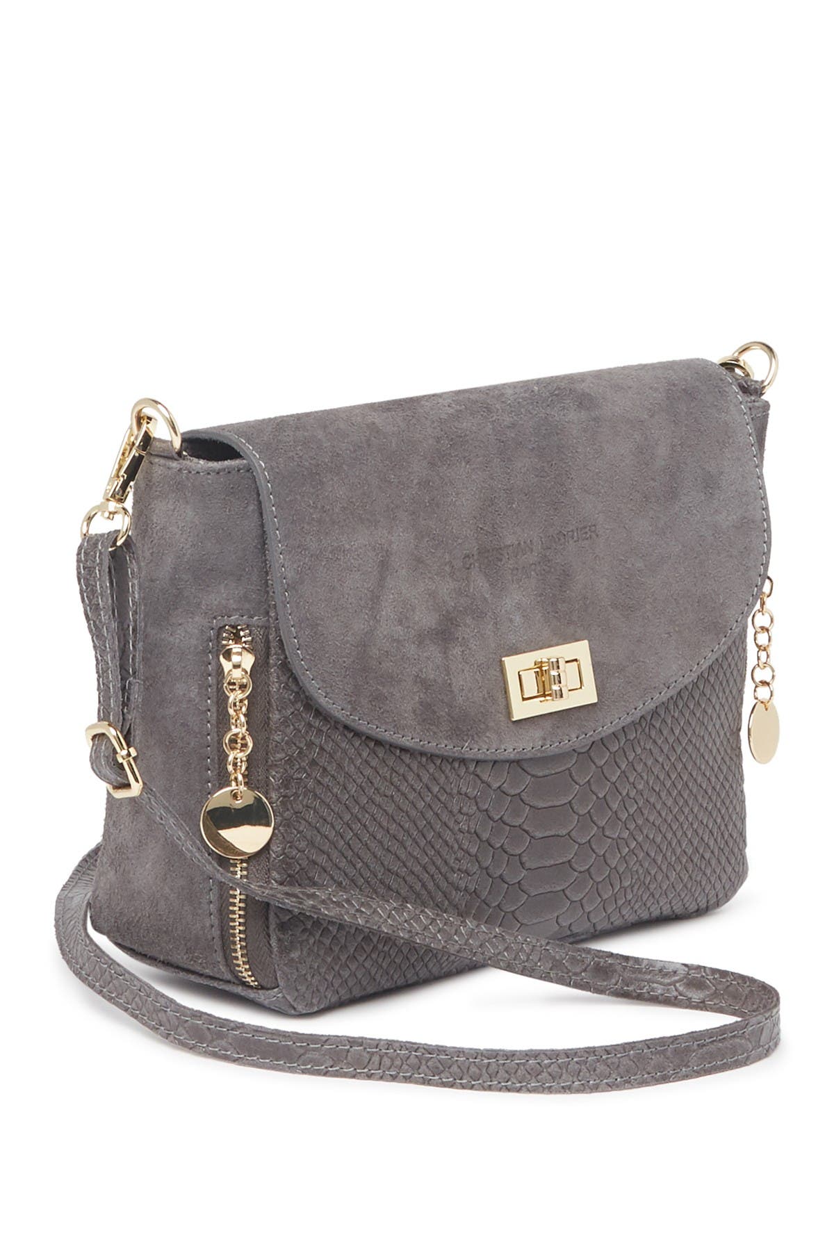 CHRISTIAN LAURIER Acil Alligator Embossed Leather & Suede Box Crossbody Bag, Alternate, color, 