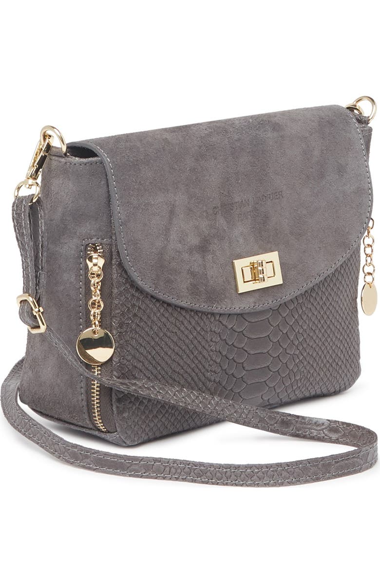 CHRISTIAN LAURIER Acil Alligator Embossed Leather & Suede Box Crossbody Bag, Alternate, color,