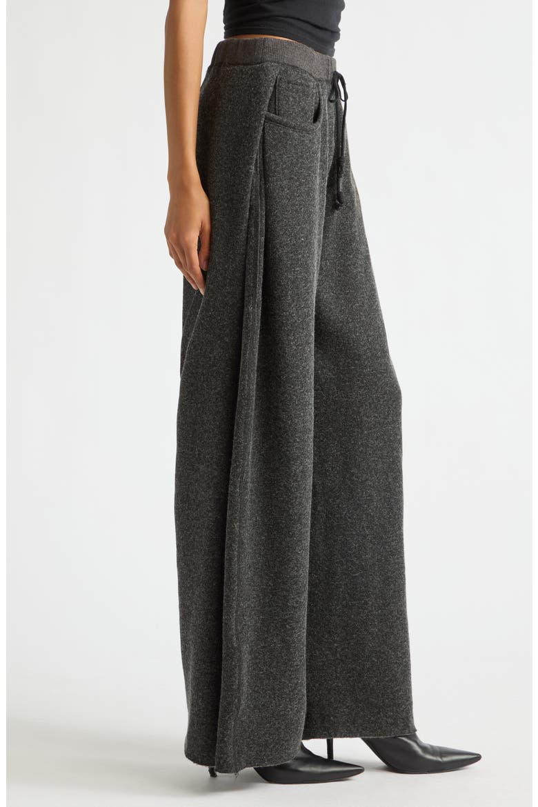 Side Pleat Wool Blend Sweatpants, Alternate, color, CHARCOAL GREY