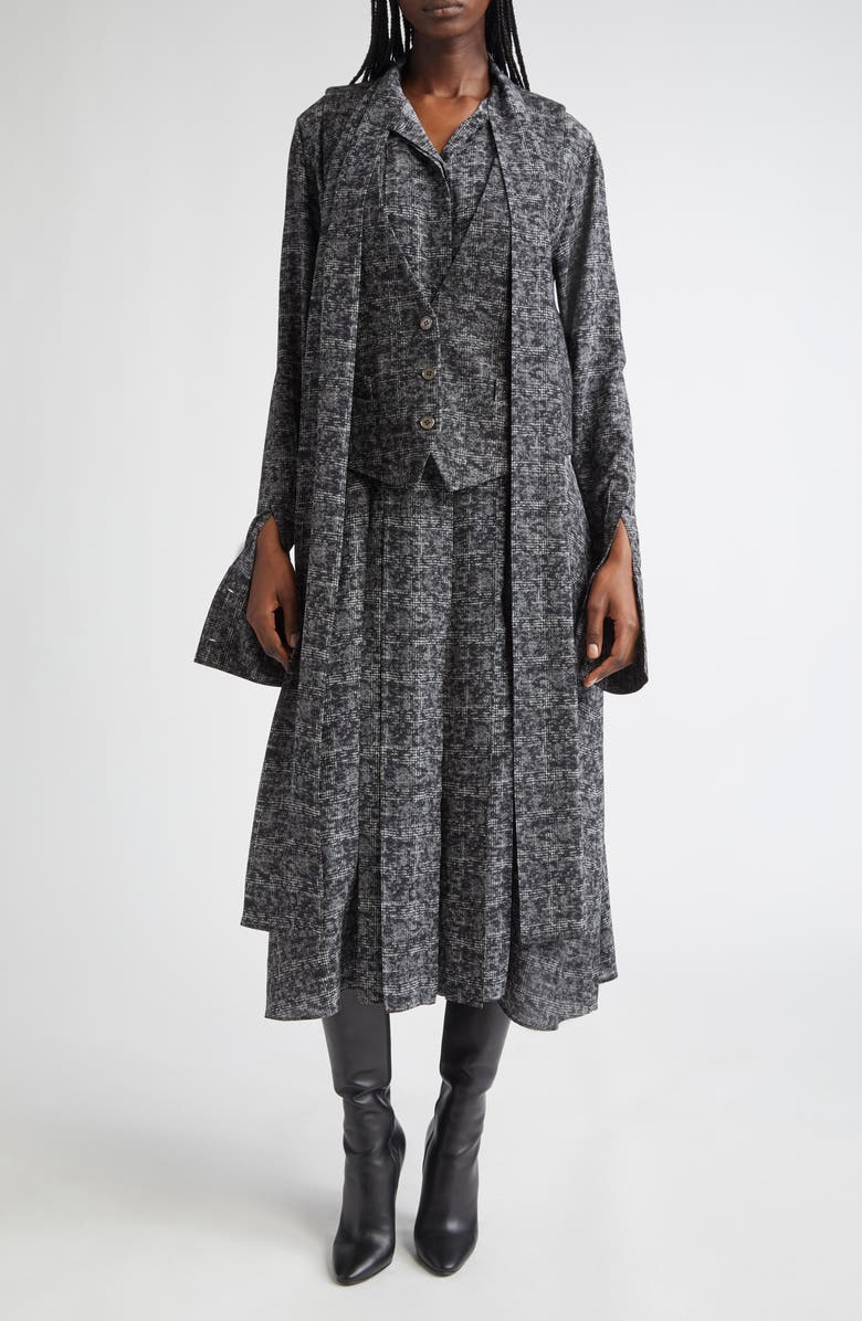 Michael Kors Collection Virgin Wool Vest, Alternate, color, Black/ White