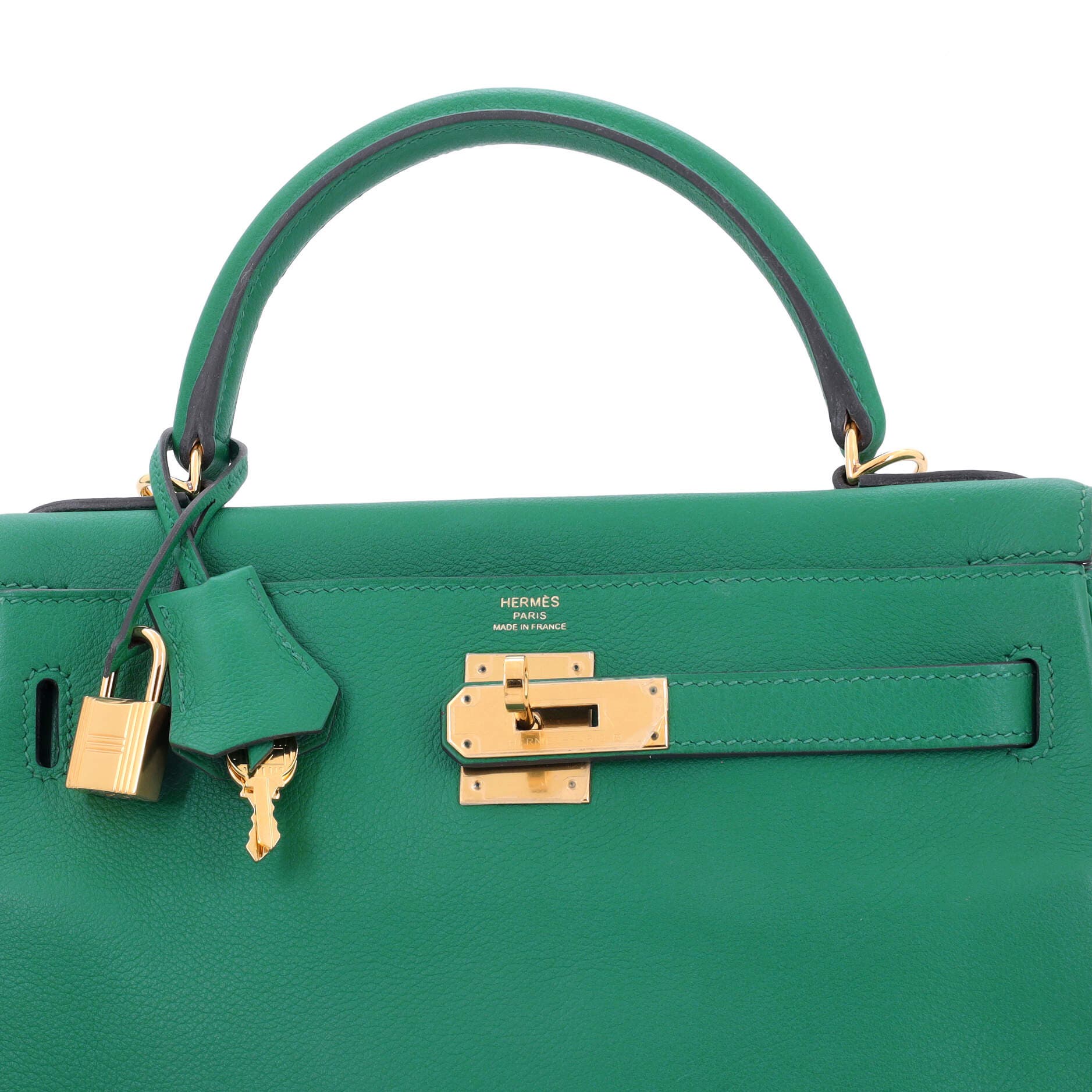 Pre-Owned Hermes Kelly Handbag Green Evercolor with Gold Hardware 28, Alternate, color, 