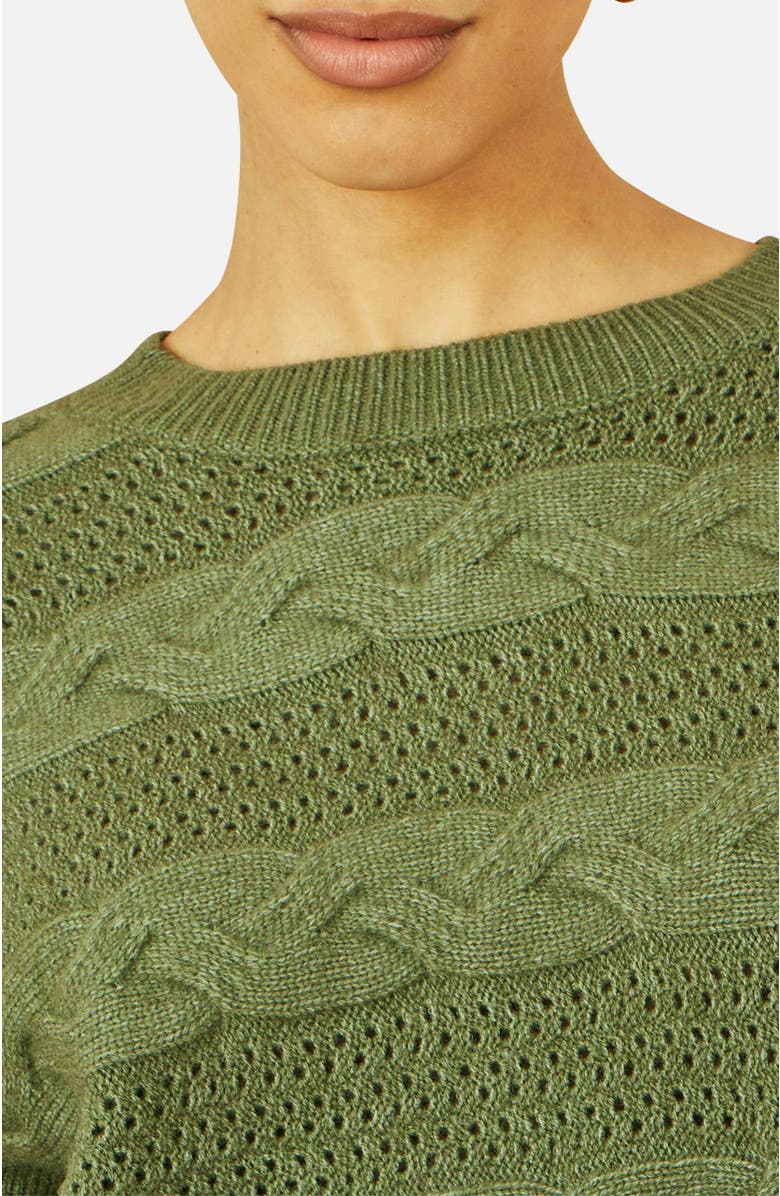 Yumi Cable Knit Relaxed Fit Jumper, Alternate, color, Green