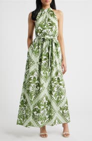 Julia Jordan Sleeveless Tie Belt Maxi Dress
