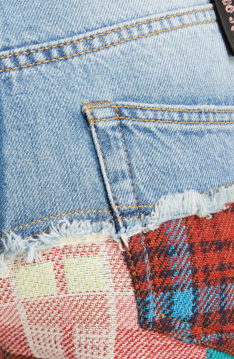 Acne Studios Ripped Mixed Media Wool Blend Jeans, Alternate, color, 