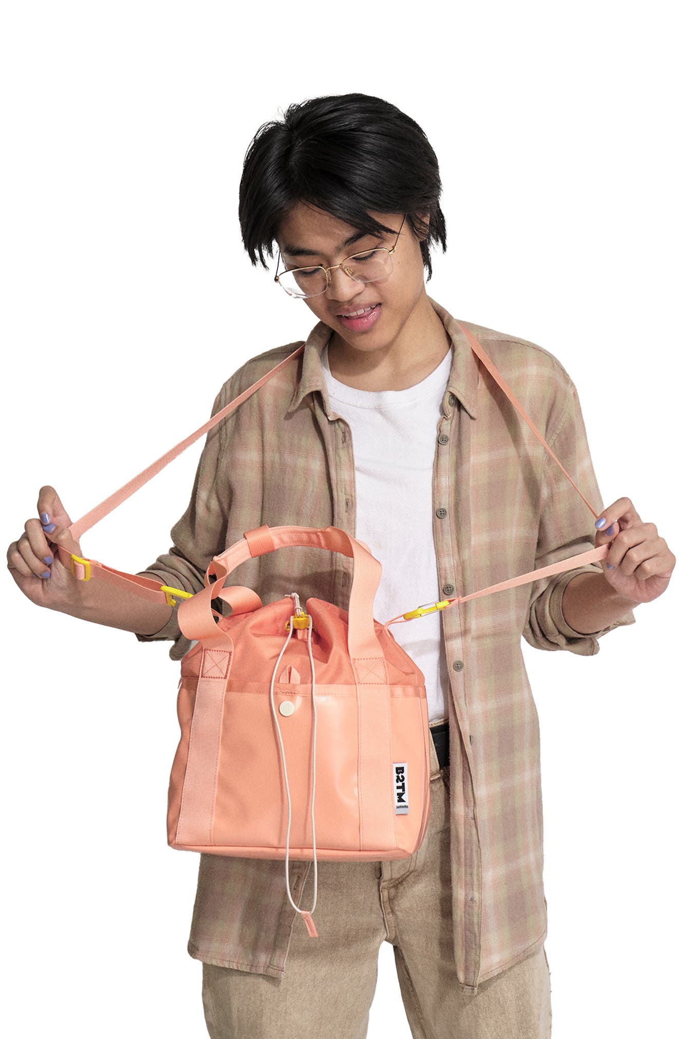 Baboon to the Moon Go-Tote Bucket Bag, Alternate, color, Sunset Coral