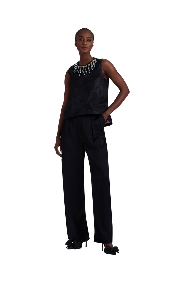 La DoubleJ La Scala Top Embroidered Sylph Jacquard Black, Main, color, 