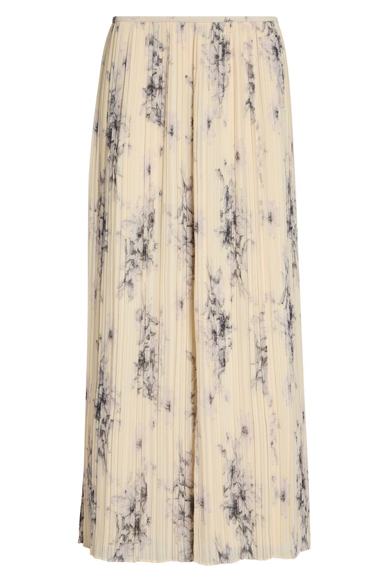 Handsketched Floral Delaine Skirt, Alternate, color, GARDENIA/ BLACK