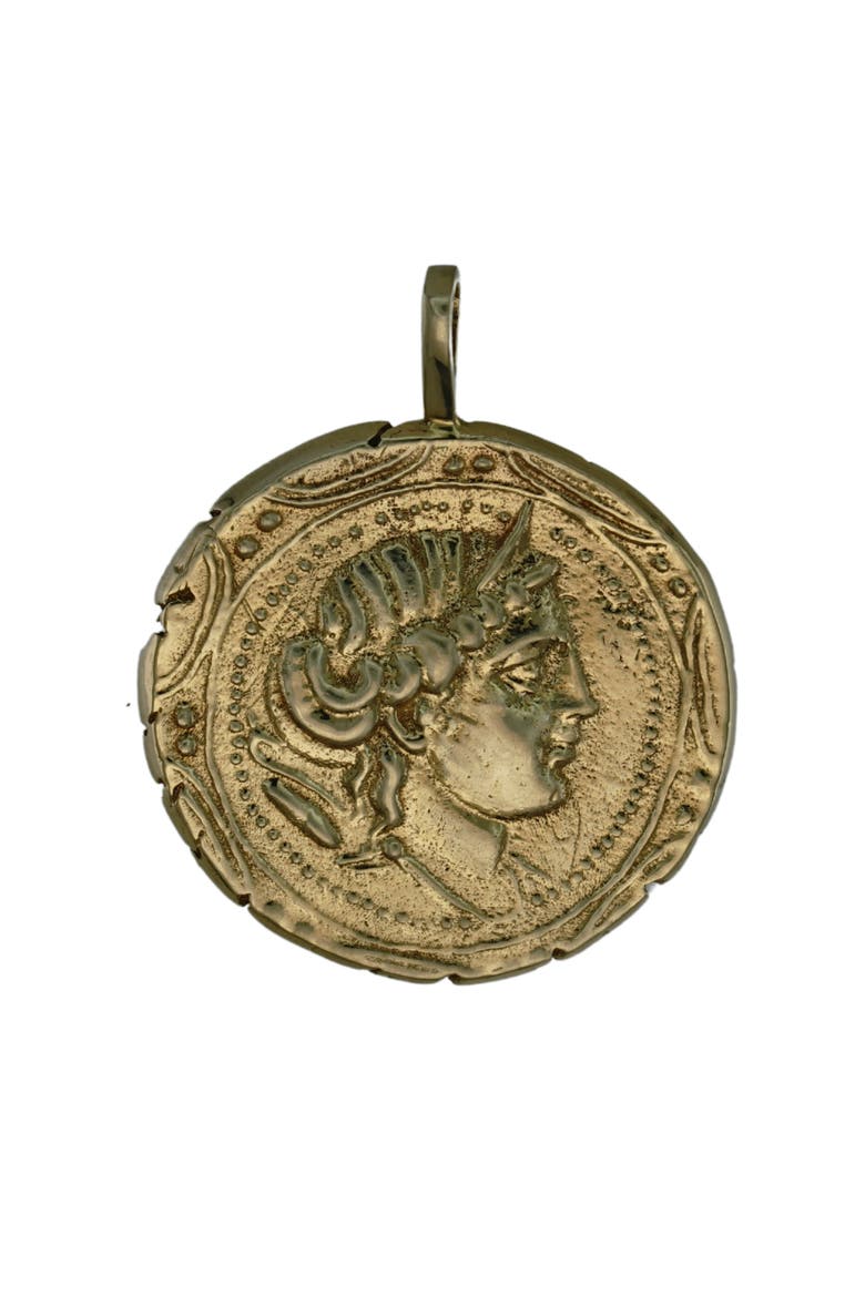 Artemis Coin Pendant, Main, color, 14K Yellow Gold