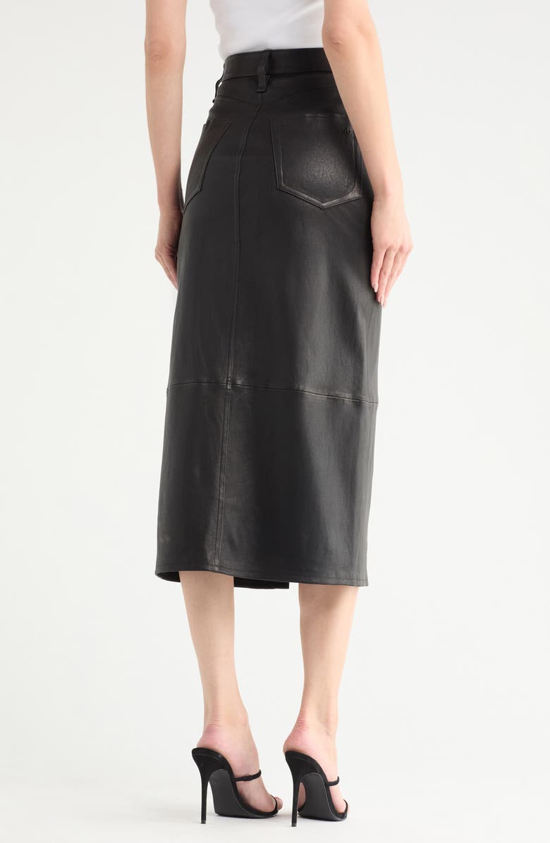 rag & bone Clara Leather Midi Skirt, Alternate, color, 