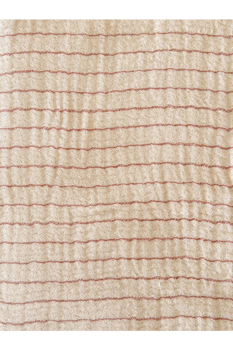Desert Red Striped Turkish Cotton Crinkled Throw, Alternate, color, Beige