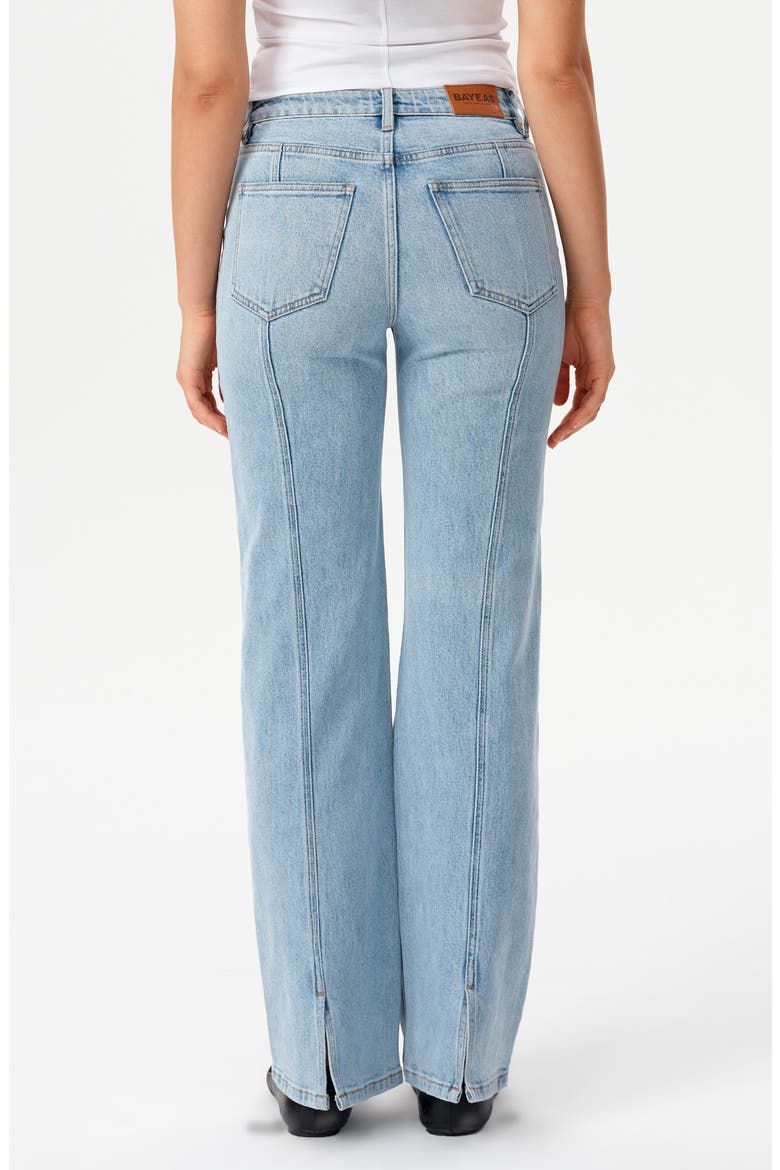 Seamed High Waist Wide Leg Jeans, Alternate, color, LIGHT BLUE