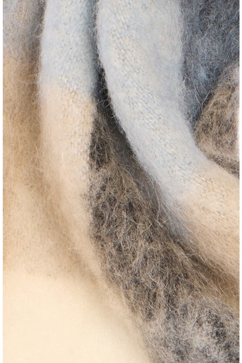 Vally Plaid Alpaca, Wool & Mohair Blend Scarf, Alternate, color, BLUE/ BEIGE/ BLACK