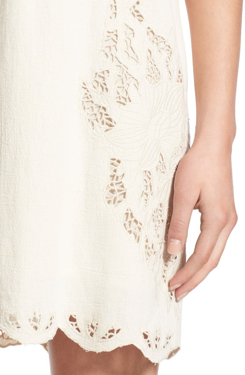 ASTR the Label ASTR 'Marlena' Linen & Cotton Crochet Slipdress, Alternate, color, 